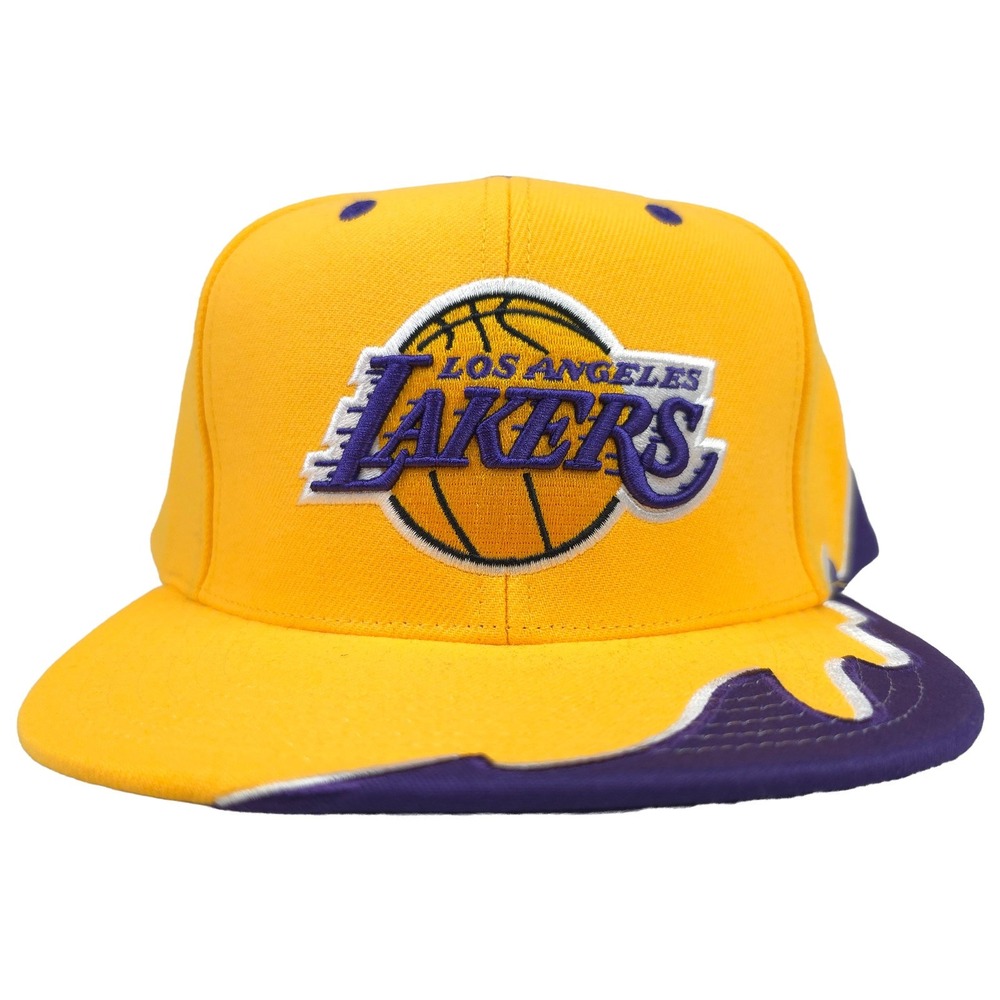 LA Lakers Mitchell & Ness Snapback Hat Cap 3D Art Rising Tide Cut & Sew Art NWT